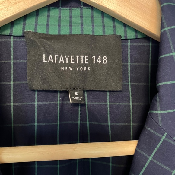 LAFAYETTE 148 Navy plaid blazer - Picture 8 of 8